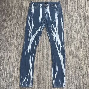 Cello Jeans‎ Juniors Size 9 Blue White Paint Wash Skinny Jeans Concert Unique